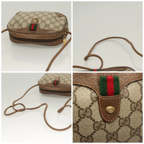 GUCCI GG Supreme Web Sherry Line Bag PVC Beige Gold 89 02 066 Auth BA3786 - Picture 16 of 16